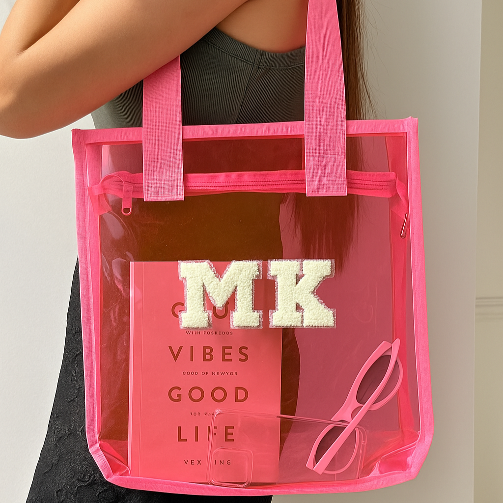 Personalised Monogrammed Luxe Vertical Jelly Hue Tote Bag