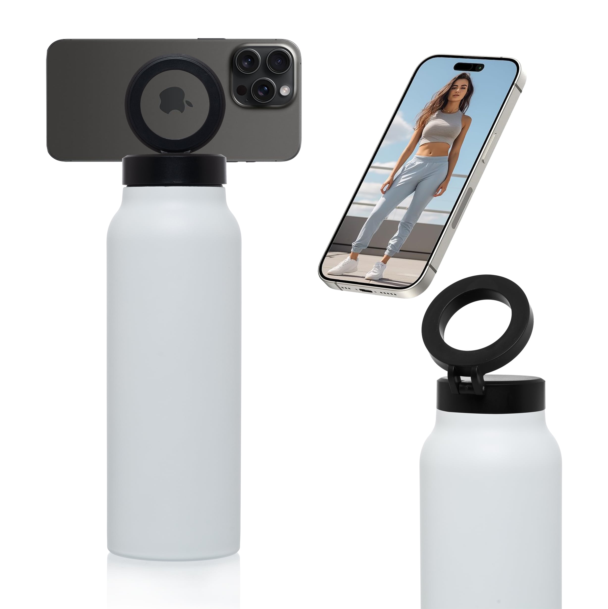 Insulated Water Bottle - Compatible MagSafe and Phone Holder - 1 LITRE