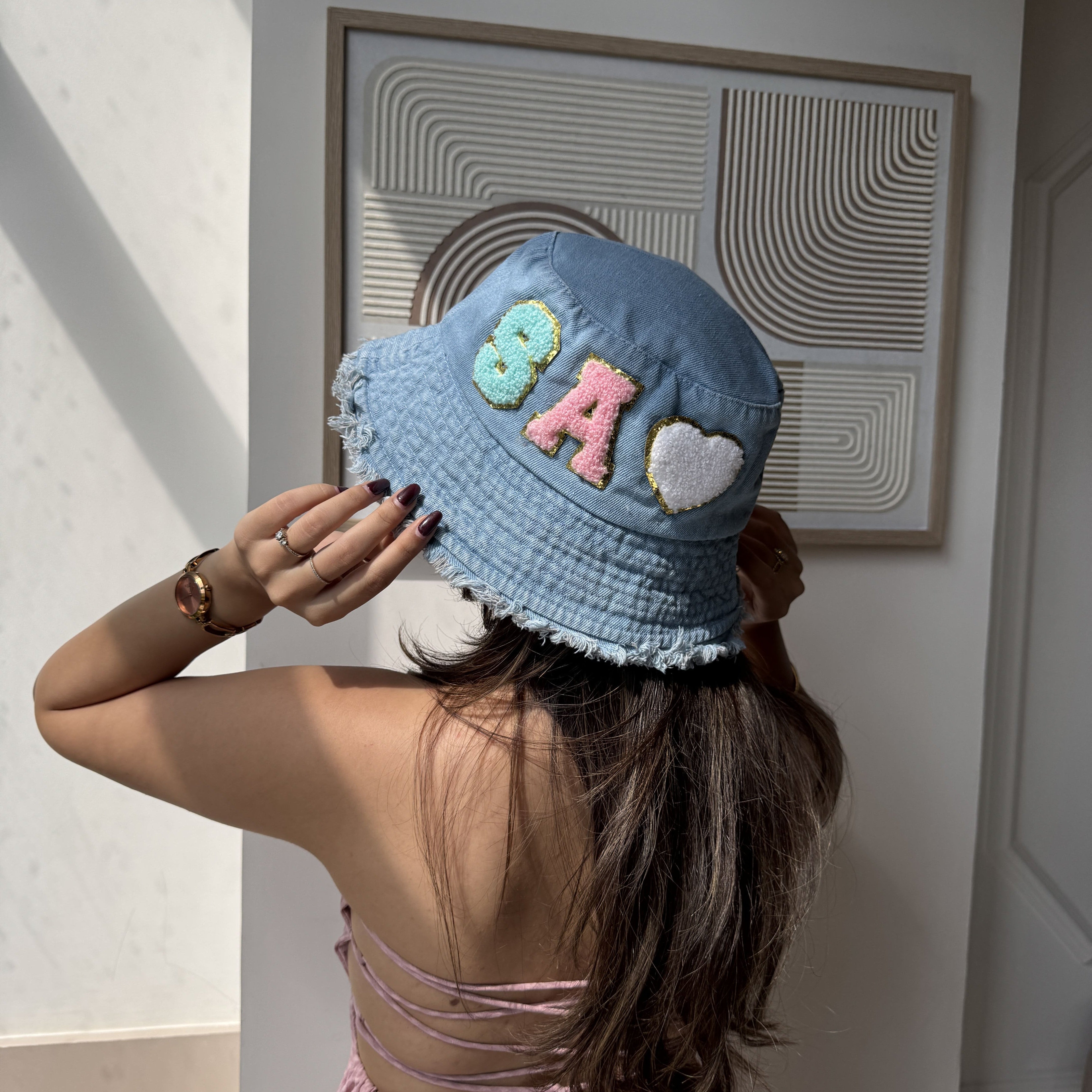 Monogram Collection - Personalised Denim Bucket Hat