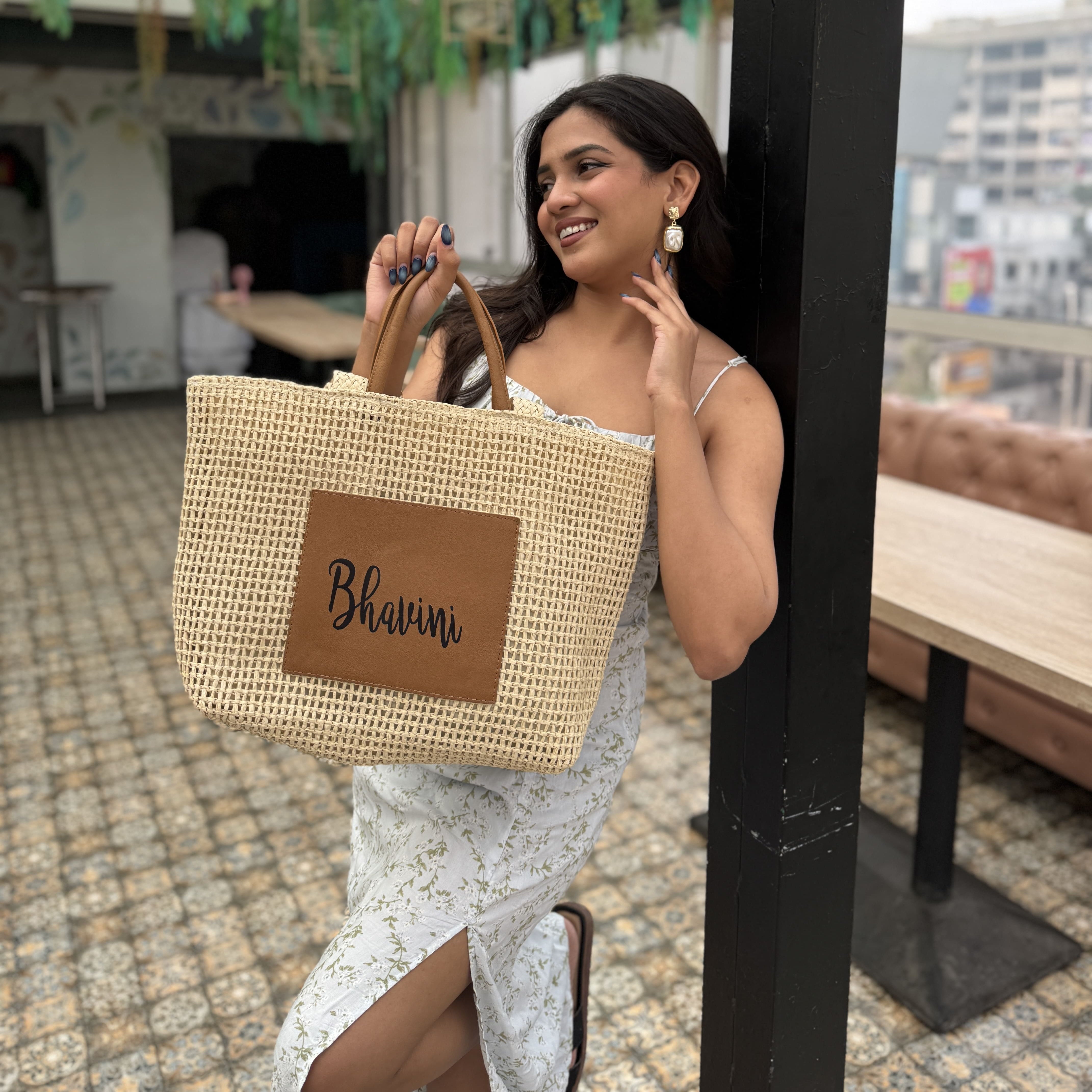 Personalised Luxe Solana Handwoven Tote