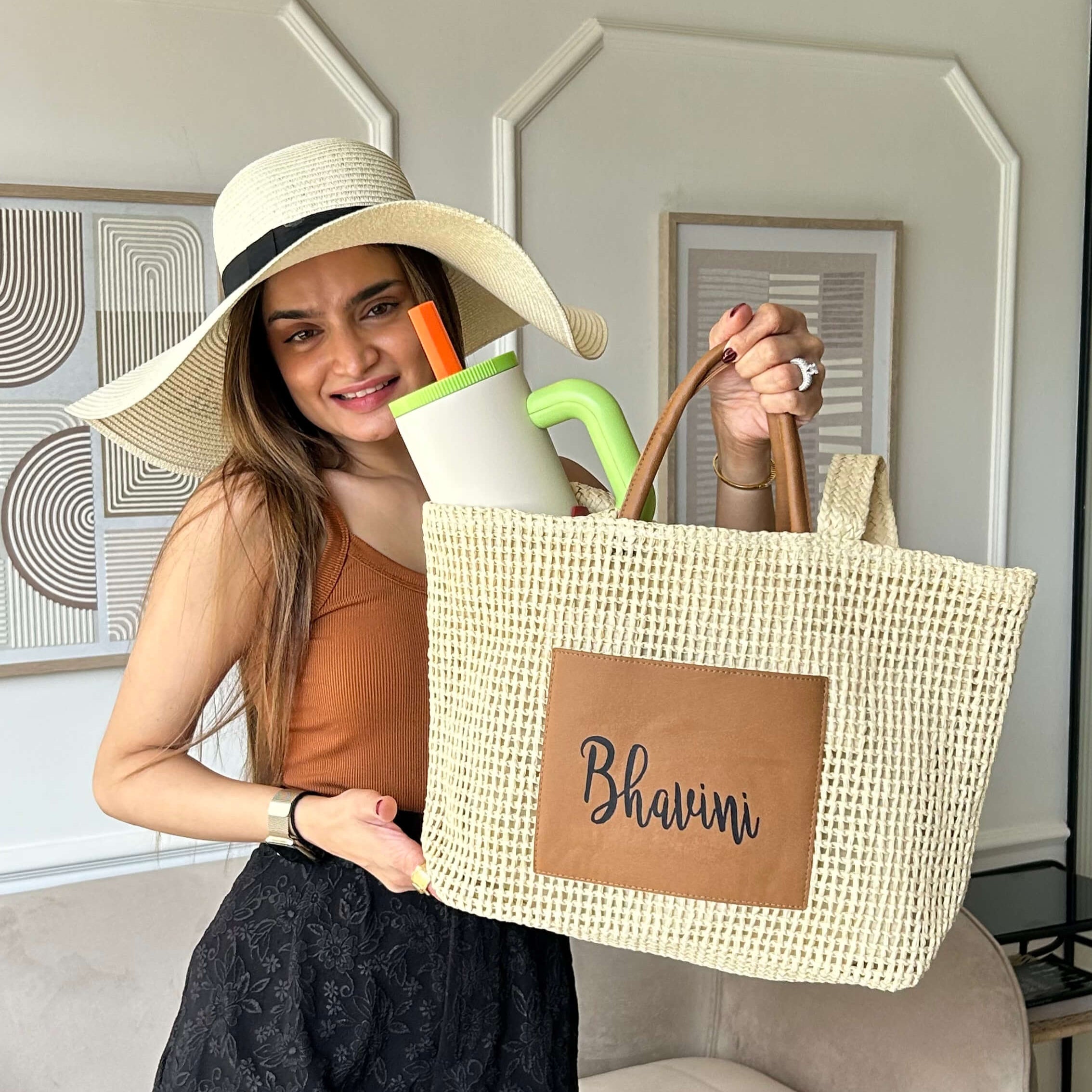 Personalised Luxe Solana Handwoven Tote