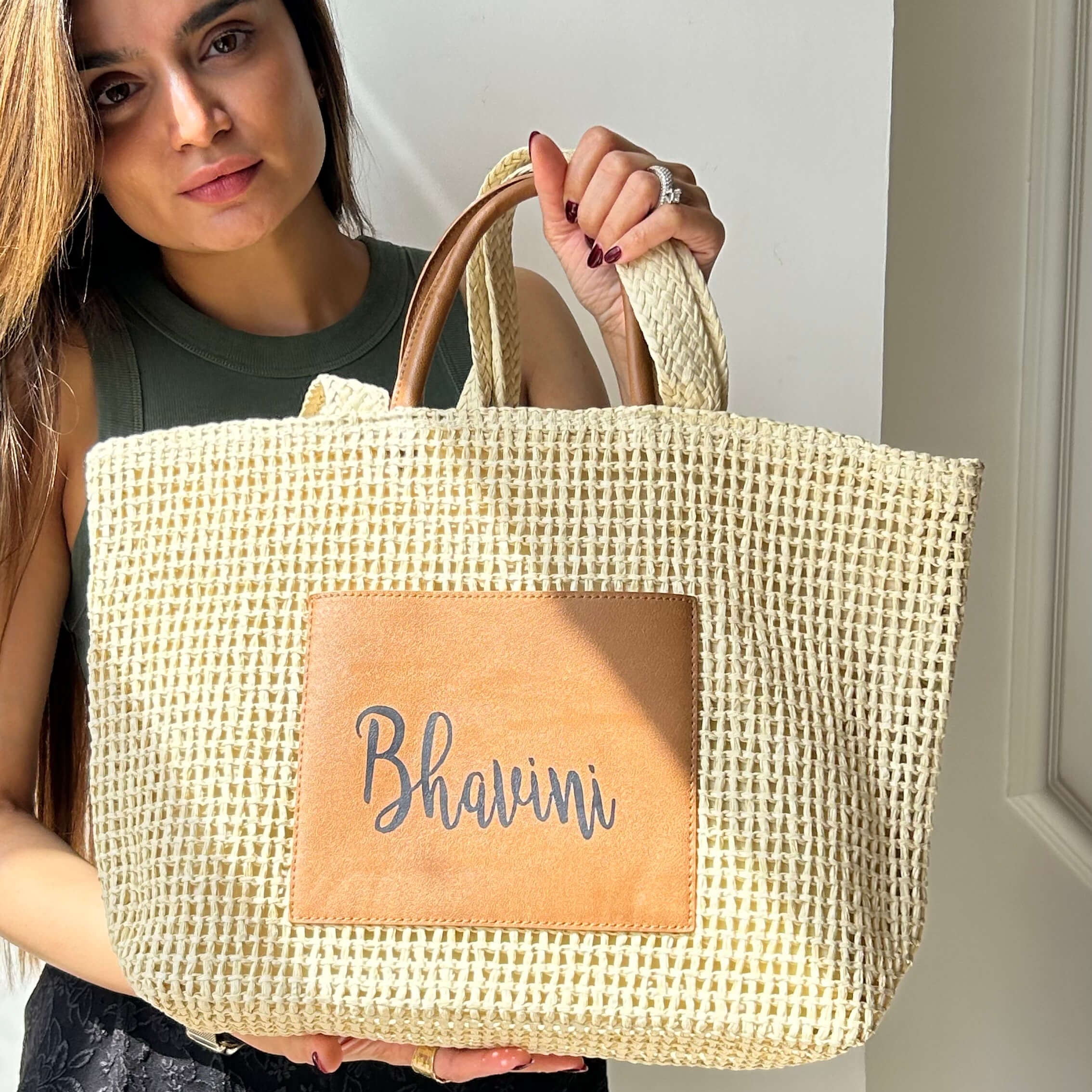 Personalised Luxe Solana Handwoven Tote