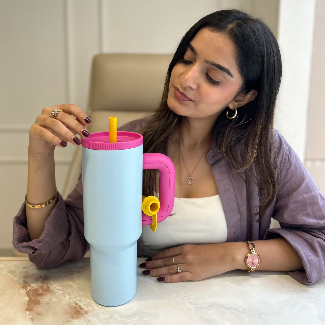 Trendy Insulated Travel Coffee/Beverage Sipper