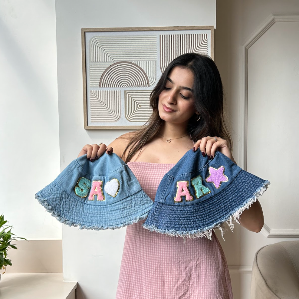 Monogram Collection - Personalised Denim Bucket Hat