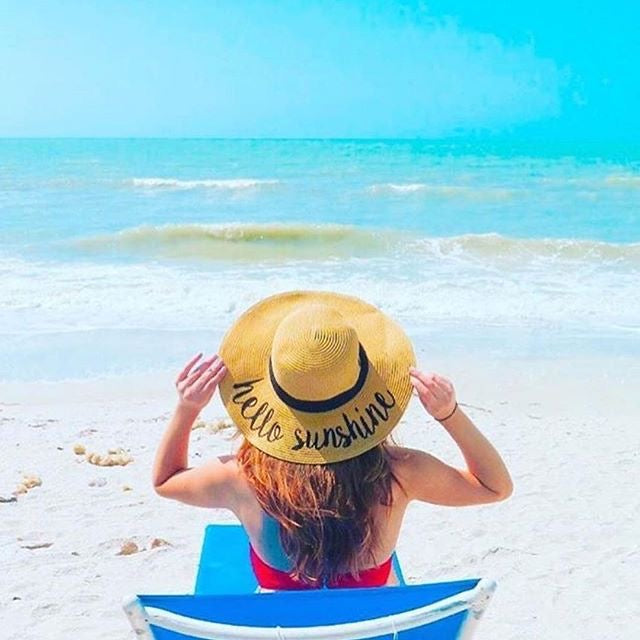 Hello Sunshine! Women's Beach Sun Hat Brown