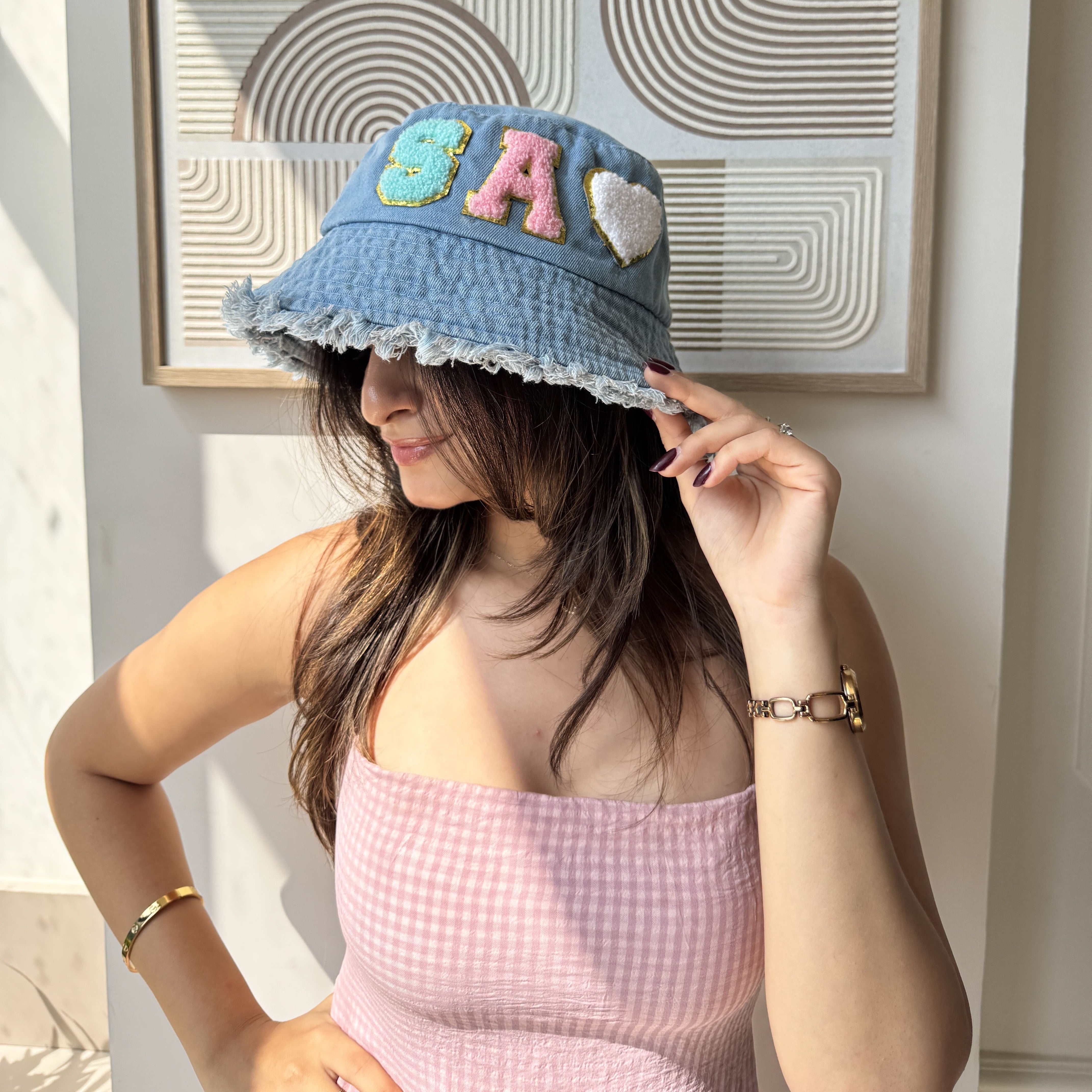 Monogram Collection - Personalised Denim Bucket Hat