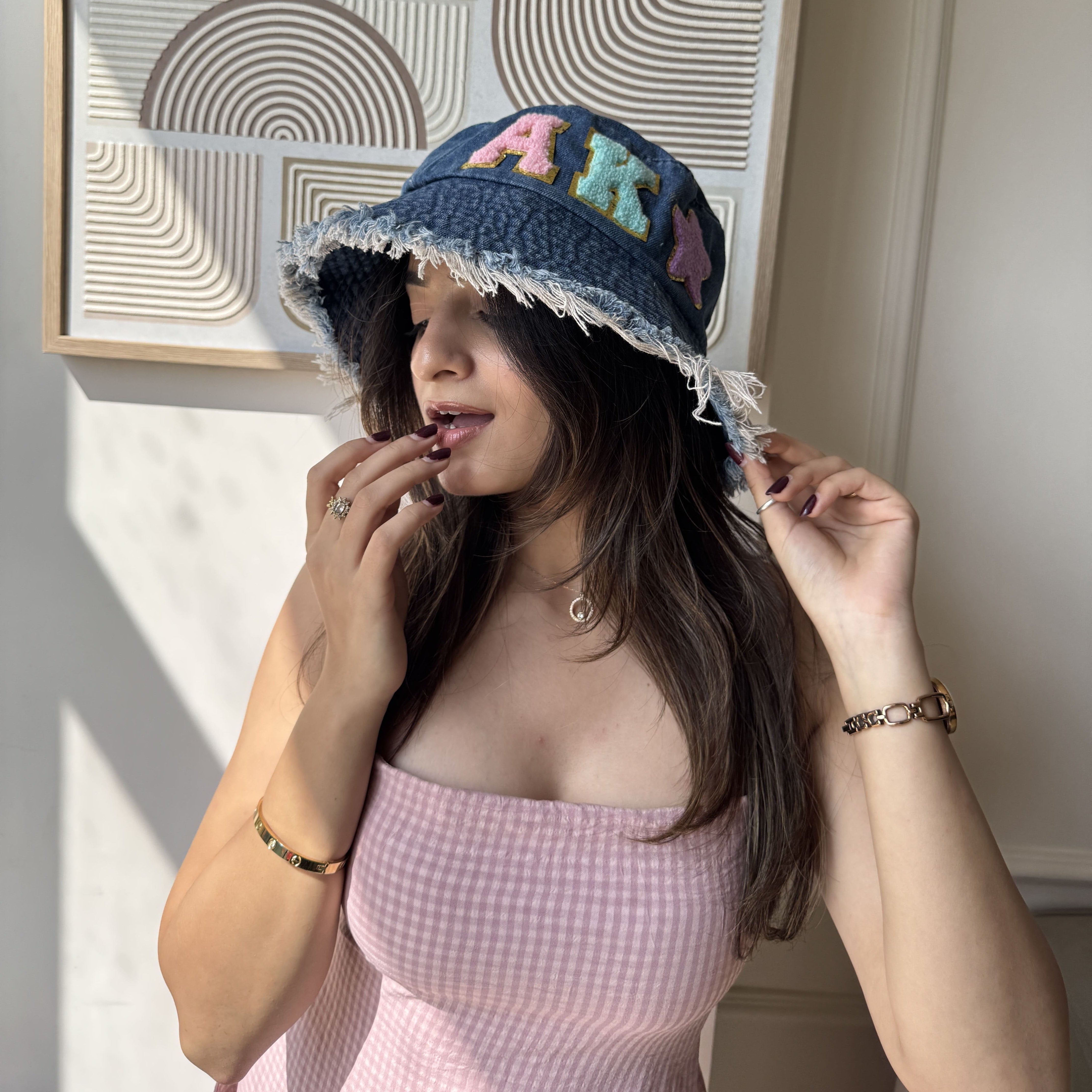 Monogram Collection - Personalised Denim Bucket Hat