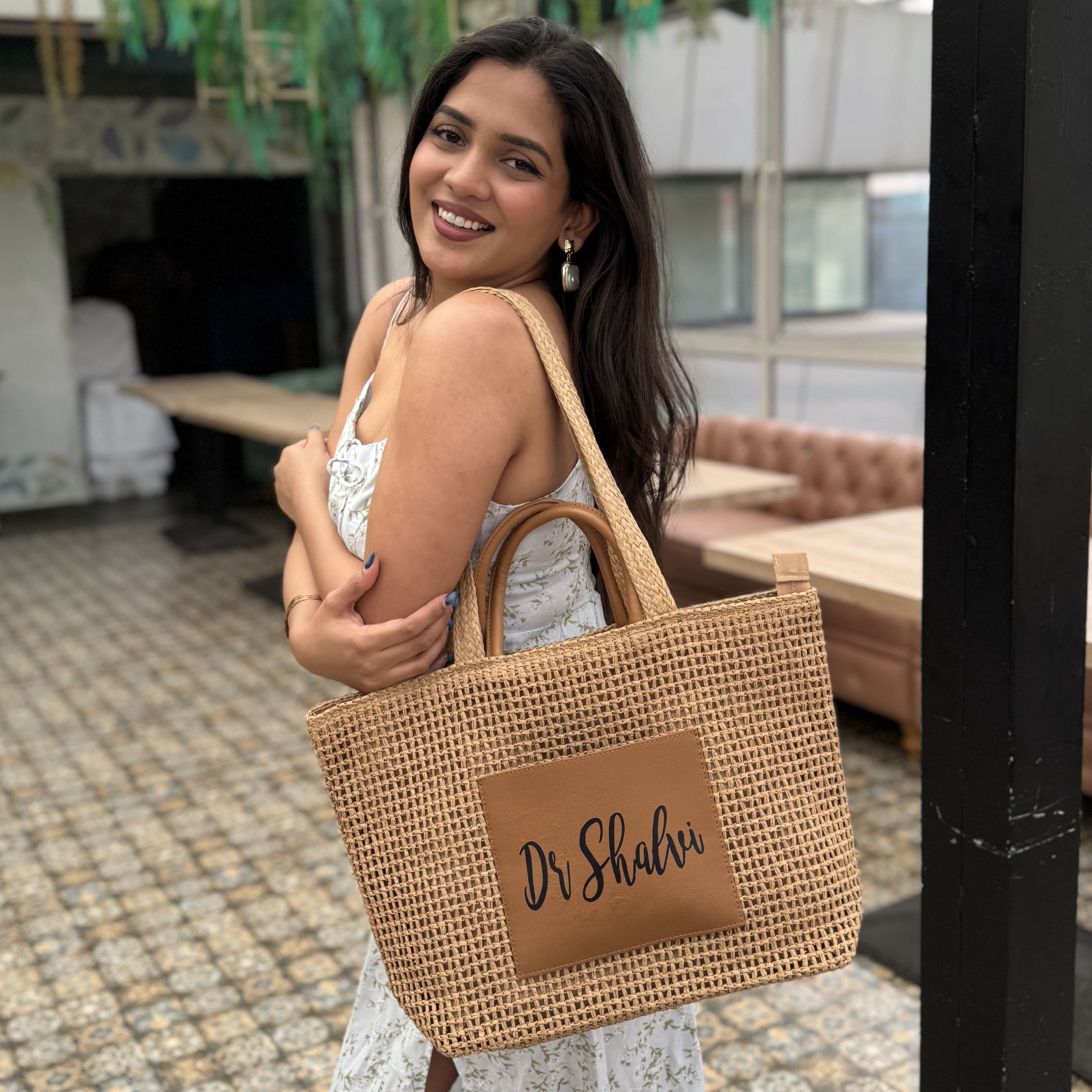 Personalised Luxe Solana Handwoven Tote