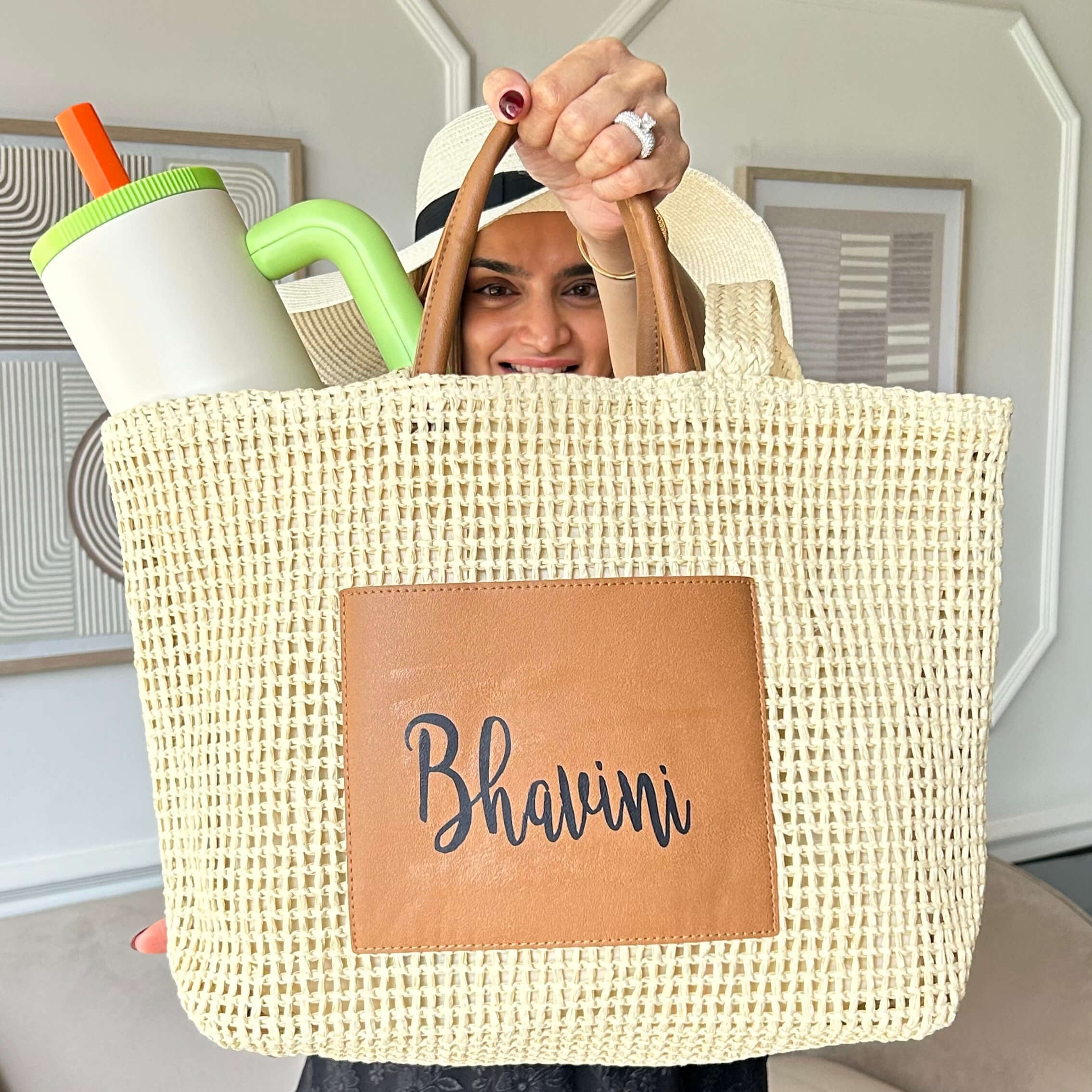 Personalised Luxe Solana Handwoven Tote