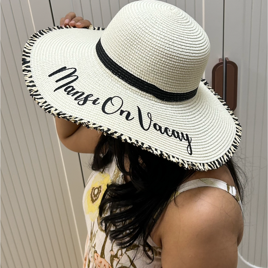 Personalised Fringed Floppy Sun Hat