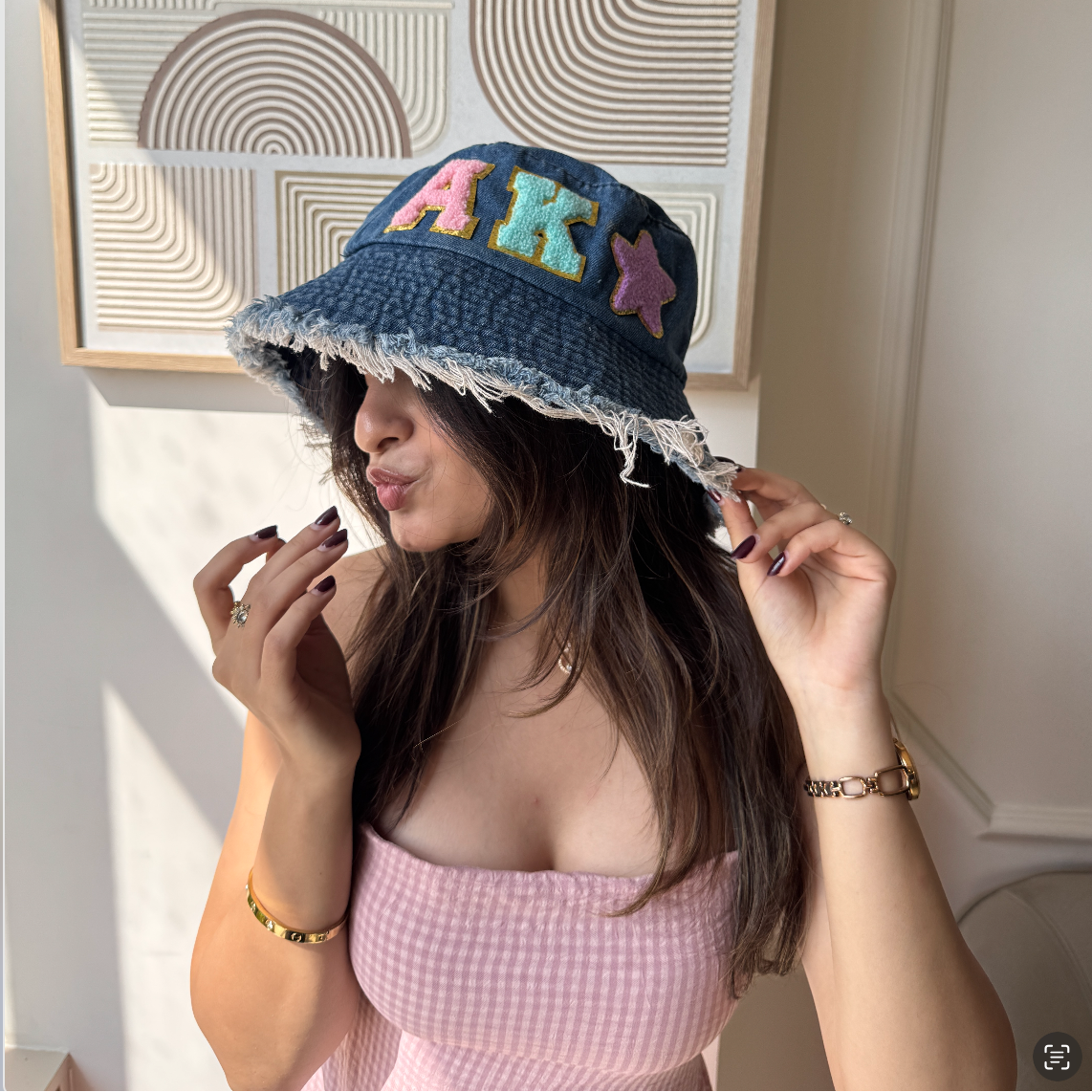 Monogram Collection - Personalised Denim Bucket Hat